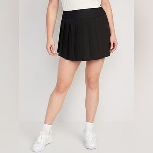 Old Navy Black pleated stretch tech quick dry tennis skirt NWT